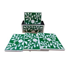 Posavasos Cuadrados de Hueso Natural con Incrustaciones, Hechos a Mano, Clásicos, Ecológicos, Duraderos, de 10 mm de Grosor, para Hoteles y Hogares - Product Image 5