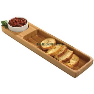Plateau de service en bois d'acacia personnalisé de forme rectangulaire Plats et assiettes en bois Tasses à thé Plateau de service Plateau en bois Fournitures - Product Image 3