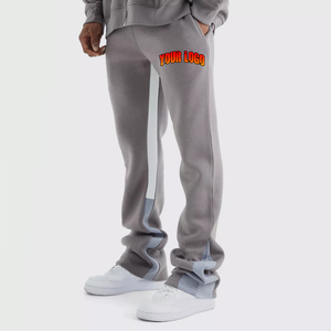 Pantalon pour homme avec bande latérale du fabricant OEM Pantalon de jogging évasé de haute qualité Pantalon de survêtement lavé personnalisé Pantalon de survêtement empilé avec élastiques - Product Image 5