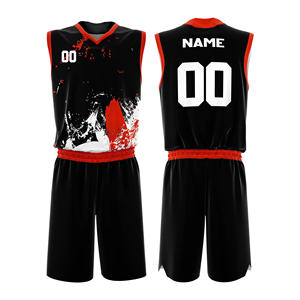 Maillot de basket-ball brodé imprimé personnalisé de haute qualité en gros avec nom et numéro - Product Image 1