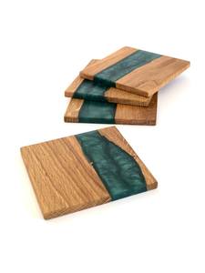 Posavasos de té de madera y resina epoxi con textura Natural, diseño creativo, alfombrillas y palmaditas de madera decorativas, platos, manteles individuales tipo vajilla - Product Image 3