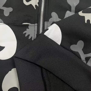 Sudadera con capucha y cremallera en blanco con logotipo personalizado, sudaderas con capucha informales con estampado de farol para gimnasio para hombre, sudadera morada con cremallera personalizada, sudadera cómoda - Product Image 4