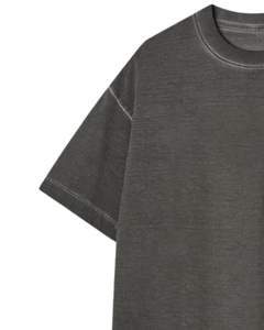 Camiseta Unisex Extra Grande de Algodón Gris Carbón Lavado, Estilo Vintage con Lavado Ácido, Hombros Caídos, Ropa de Calle Informal, Camiseta Unisex - Product Image 3