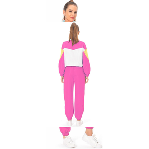 Costume coupe-vent de haute qualité pour femmes nouveau Design ensemble 2 pièces col à capuche respirant taille élastique réglable couleurs contrastées - Product Image 2