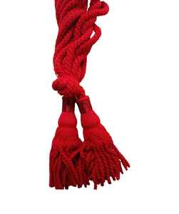 Deux attaches de rideaux de style classique avec pompons, attaches de rideaux en corde à pompons dorés couleur moutarde, cordons de cor de cornemuse en soie rouge - Product Image 5