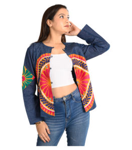 Chaqueta Larga Acolchada de Algodón para Mujer, Otoño Invierno, Diseño Abierto Único, Estampado a Mano, Bolsillos Holgados, Transpirable y Ecológica - Product Image 2