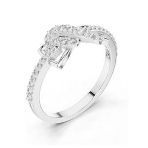 0.33 CT Lab-Grown Diamond <b>Infinity</b> Twist Ring for Women VVS-VS EF Clarity 18KT, 14KT, 10KT Gold & 925 Silver <b>Rose</b>, - Product Image 4