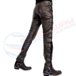 Pantalon en cuir pour homme en gros pantalon en cuir pantalon en cuir respirant meilleure vente 2024 pantalon en cuir à bas prix pour homme - Product Image 2