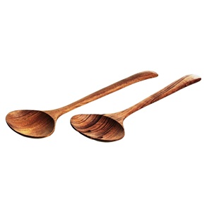 Ensemble de 2 serveurs en bois de manguier Ensemble de service à salade fait à la main Produit en bois pour la cuisine à domicile - Product Image 4
