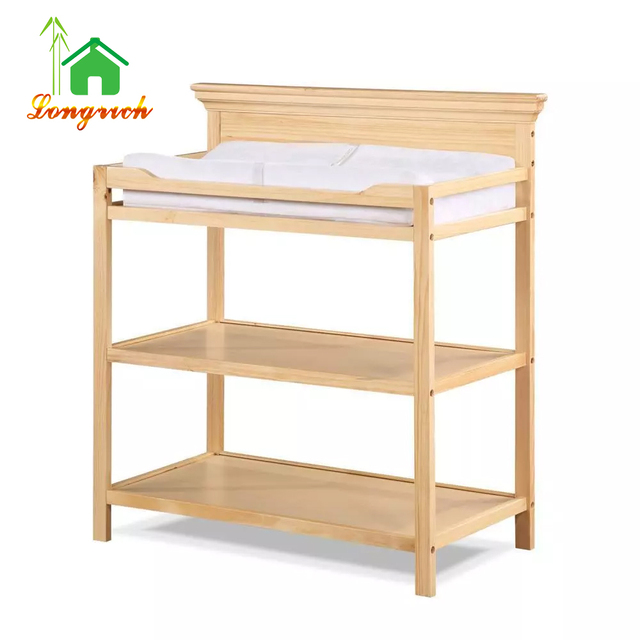 High Quality Modern Style Wood Baby Changing Station Infant Diaper Changing Table with Storage Organizer for Bedroom Use