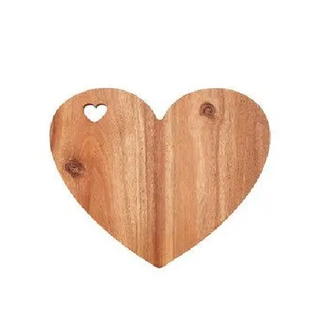 Decorative Heart Shape Wooden Chopping Board From India 100% Eco Friendly Super Selling Cutting Veggies Wood Block Light Weight