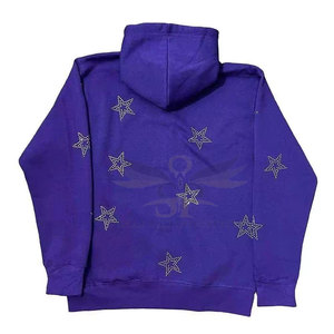 เสื้อฮู้ดผ้าคอตตอนทำจากพลอยเทียมมีฮู้ดคุณภาพสูงฉลากตามสั่ง - Product Image 2