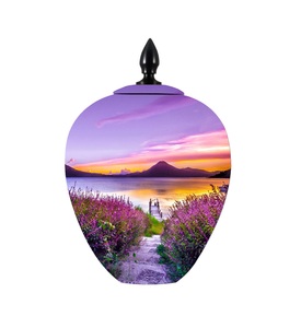 Urna de cremación de Metal exclusiva de aluminio de alta calidad para urna funeraria con tema de Lago de cenizas humanas - Product Image 1