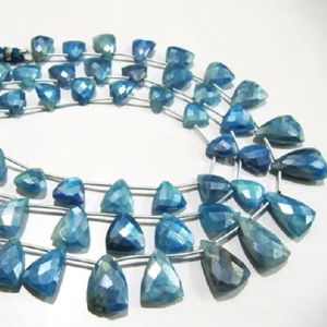 Topacio azul natural Color Trillón Forma Facetada AB Recubierto Alta calidad EMINENT JEWEL 16-18mm Strand 10 pulgadas - Product Image 1