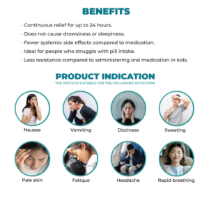 แผ่นแปะไอสมุนไพรสำหรับอาการคลื่นไส้เวียนศีรษะและการเดินทางทางทะเล - Product Image 5