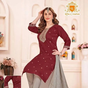 คอลเลกชันคอลเลกชันวาติกันแบบอินเดียเสื้อผ้าปากีสถานแคตตาล็อกแบบเต็มชุด Kurti ด้านล่างชุดปาร์ตี้ - Product Image 1