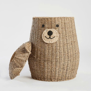 ตะกร้าเก็บเด็กรูปหมีน่ารักตะกร้าหญ้าทะเลสำหรับเก็บของเล่นเสื้อผ้าสำหรับเด็ก - Product Image 4