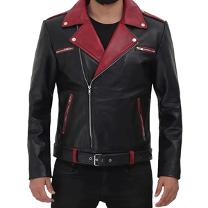 <b>Biker</b> Style Men's Genuine Black & Red Leather Motorcycle Riding <b>Jacket</b> CE Armoured Track Racing Leather Motorbike <b>Jacket</b> For Men - Product Image 3