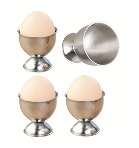 ถ้วยไข่ต้มสแตนเลสอุปกรณ์ในห้องครัวที่วางถ้วยไข่ตกแต่งต้มอาหารเช้า - Product Image 5