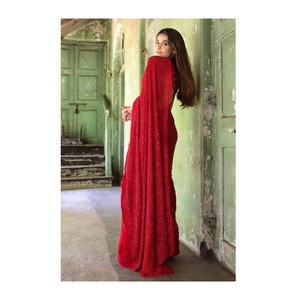 Proveedor indio Beautiful Georgette Fancy Sequence Work Saree para mujer Boda Fiesta de cumpleaños Wear Colección moderna - Product Image 1