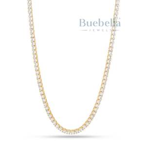 Cadena DE TENIS Moissanite para hombre de 5mm, joyería chapada en oro de 18 quilates y plata 925 - Product Image 1