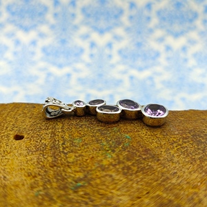 Genuine 925 Sterling Silver Handmade Fine Jewelry <b>Pendants</b> & Charms Minimalist Tiny Dainty <b>Amethyst</b> Oval Gemstone Wholesale - Product Image 3