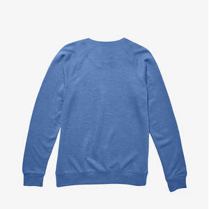 District Ladies Perfect <b>Fleece</b> Crewneck Sweatshirt <b>Royal</b> <b>Blue</b> Sweatshirts Adult Snow Heather French Terry Crewneck Sweatshirt - Product Image 5
