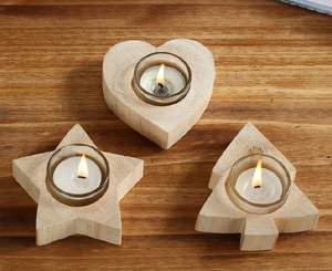 Portavelas de madera hecho a mano Premium al por mayor con tamaño personalizable de la India para decoraciones navideñas para fiestas de boda - Product Image 6