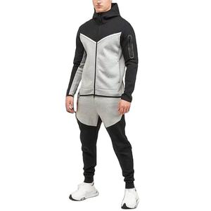 Ensemble de survêtement thermique grande taille pour homme avec logo personnalisé, sweat à capuche zippé intégral en polaire technique, 3 panneaux respirants en polyester imprimé - Product Image 6