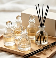 Flacon en verre transparent de 50 ml, 150 ml, 200 ml avec bouchon en verre pour diffuseur d'huile Attar Oud