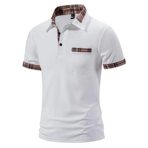 Polo de manga corta para hombre 2025, camisa Polo superior de Color puro con botones y cuello vuelto, ropa informal cómoda de verano para hombre - Product Image 4
