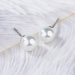 Jeulia Cultured Pearl Sterling <b>Silver</b> <b>Stud</b> Earrings - Product Image 6