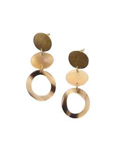 Juego de 2 Pares de Aretes de Cuerno de Búfalo con Diseño Redondo Único, Aretes de Cuerno de Color Blanco, Artesanía Natural - Product Image 6