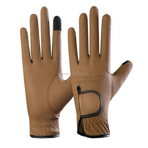 Gants d'équitation pour chevaux, en cuir/PU, pour l'hiver, à doigts entiers, fermeture à boucle, flexibles, antidérapants, pour l'extérieur, neufs - Product Image 1