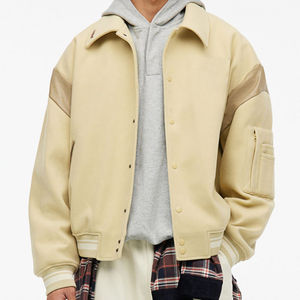 Chaqueta de invierno de alta calidad de cuero logotipo personalizado bordado Chenille parche Varsity Letterman estilo para hombres moda - Product Image 1