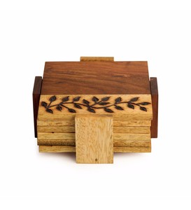 <b>Kitchen</b> Catering <b>Item</b> Classic Wooden Eco-Friendly Custom Design Tea Coaster Set of 6 Supplier By India - Product Image 4
