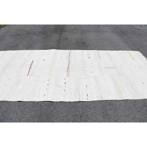 พรมขนาด 6.4x13.3 ฟุต, พรมวินเทจตุรกี, พรมลายทางสีขาวแดง - Product Image 3