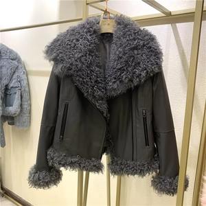 Lady Girl Fourrure de lapin Manteaux courts d'hiver Col en laine Veste chaude Manteau de luxe pour les femmes d'hiver respirant vestes élégantes - Product Image 5