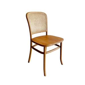 Silla de Comedor de Madera Maciza de Teca y Ratán, Diseño Moderno y Minimalista, para Comedores, Hoteles y Restaurantes - Product Image 1