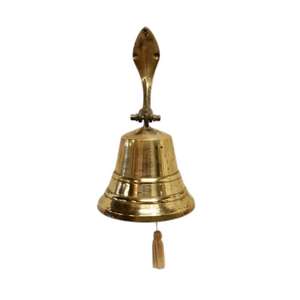 Campana de barco náutico pulido de oro alto Artículos de decoración de pared de latón Campanas colgantes Decoración DE BODA Artesanía Campana de puerta hecha a mano - Product Image 3