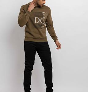 Nouvelle vente en gros Service OEM dernière conception couleur unie hommes sweat hommes manches longues col rond hiver hommes sweat - Product Image 4