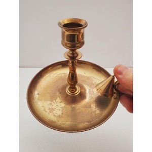 Bougeoir en laiton vintage pour décoration intérieure élégante/bougeoir avec trou de doigt cadeau de pendaison de crémaillère - Product Image 3