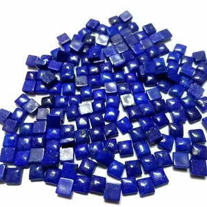 Piedras Preciosas Sueltas de Lapislázuli Natural al por Mayor, Cuentas Cuadradas Planas de Lapislázuli Facetadas y Pulimentadas para la Fabricación de Joyas - Product Image 3
