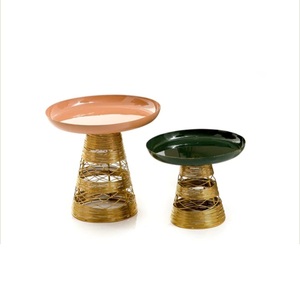 Soporte de pastel de boda Soporte de servicio de pastel para mesa de cena Decoración de pastel de un solo nivel Soporte de pastel de metal - Product Image 1