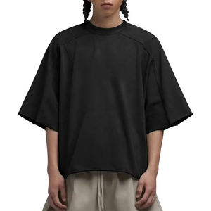 Ropa de calle personalizada de gran tamaño hombro caído peso pesado 100% algodón camiseta Fabricación de lujo Boxy recortada camiseta hombres - Product Image 3