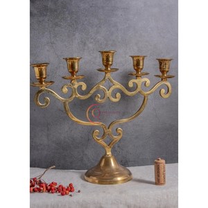 Candelabro de Metal dorado antiguo de último diseño, 5 brazos, mesa única, decoración del hogar, tarro de vela de alta calidad a precio de mayorista - Product Image 2