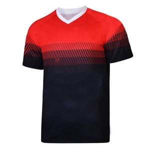 Maillot de rugby à coupe personnalisée avec col arrondi poignets extensibles logos de transfert de chaleur et mélange de matériaux légers et durables - Product Image 3