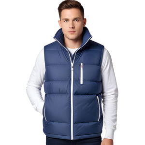 Autumn <b>Winter</b> Windproof Woolen Fashion Removable Hooded Puffer <b>Vest</b> <b>Men's</b> Sleeveless Outerwear Waistcoat Customized Printing - Product Image 2