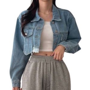 แจ็กเก็ตยีนส์กระดุมแถวเดียวสไตล์เกาหลีทรงหลวมใส่ได้ทั้งชายและหญิงแฟชั่นแนวสตรีท - Product Image 1