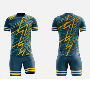 Uniformes de fútbol de poliéster de secado rápido personalizados, kits de fútbol informales para jóvenes y adultos con logotipo sublimado, pantalones cortos con nombre, ropa de fútbol - Product Image 1